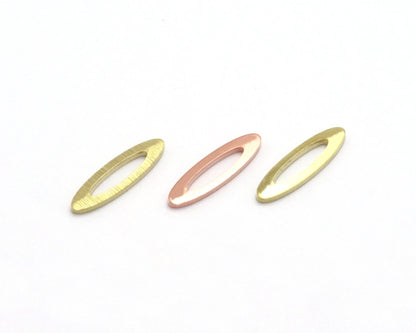 Marquise tag stamping charms findings blank copper - raw brass -brushed brass 4x14mm (0.8mm thickness) 4518