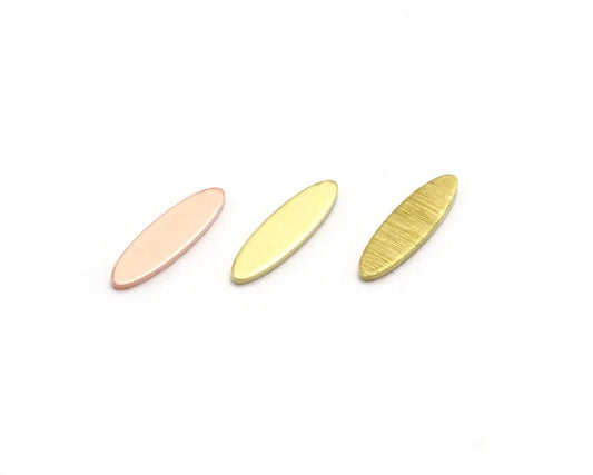 Marquise tag stamping charms findings blank copper - raw brass -brushed brass 4x14mm (0.8mm thickness) no hole 4521