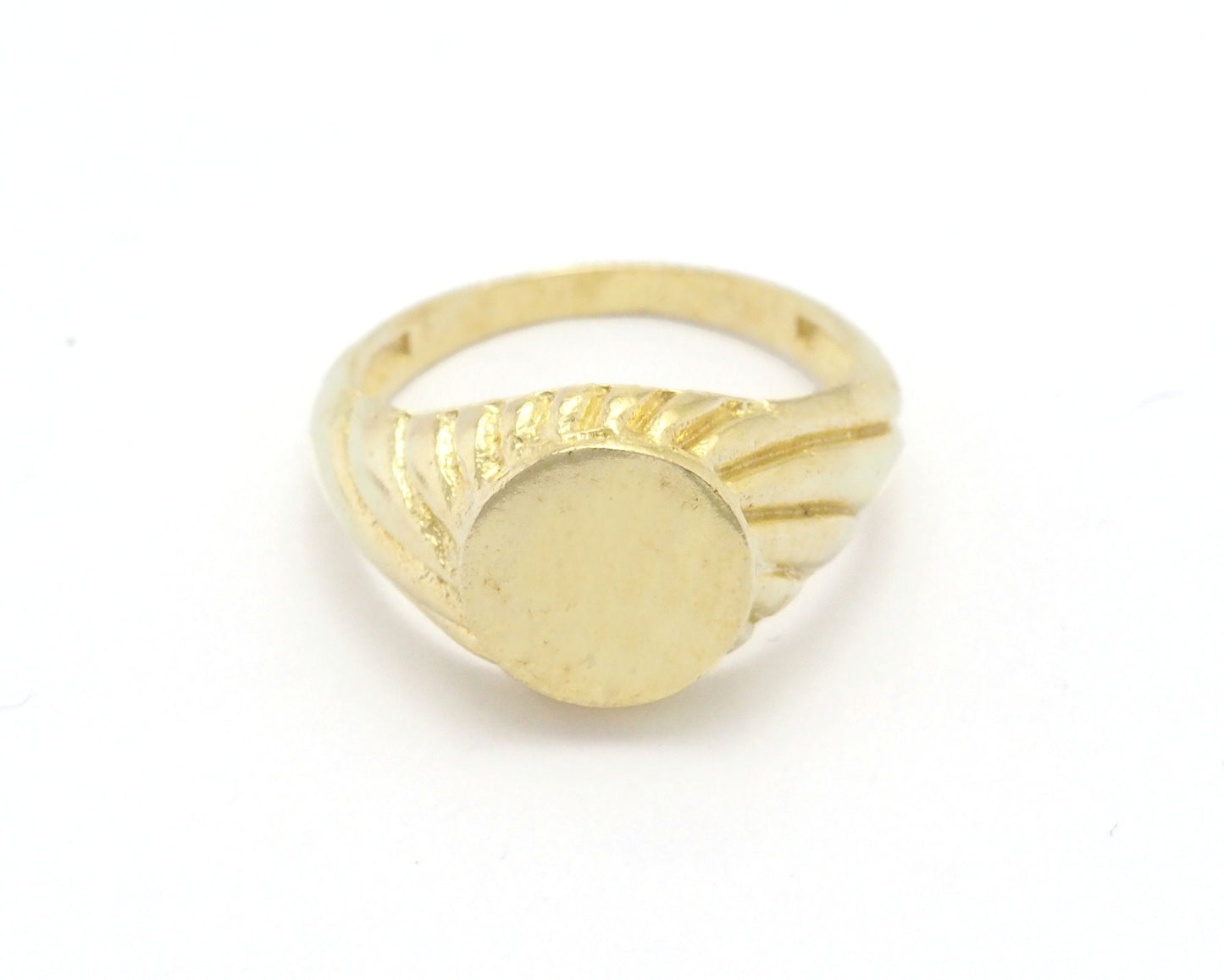 Croissant Signet Ring Blank - Gold - Antique silver plated brass (16.25mm 5.5US inner size ) 10mm blank size 4391