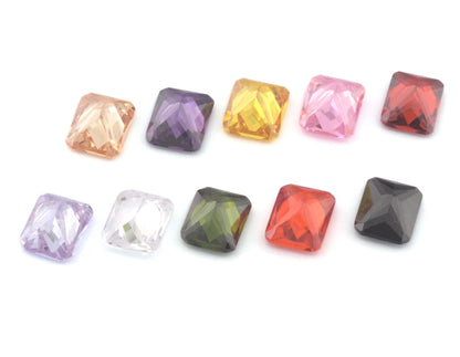 Octagon rectangle Cubic Zirconia Crystal Cabochons Multi color 7x9mm Cab131