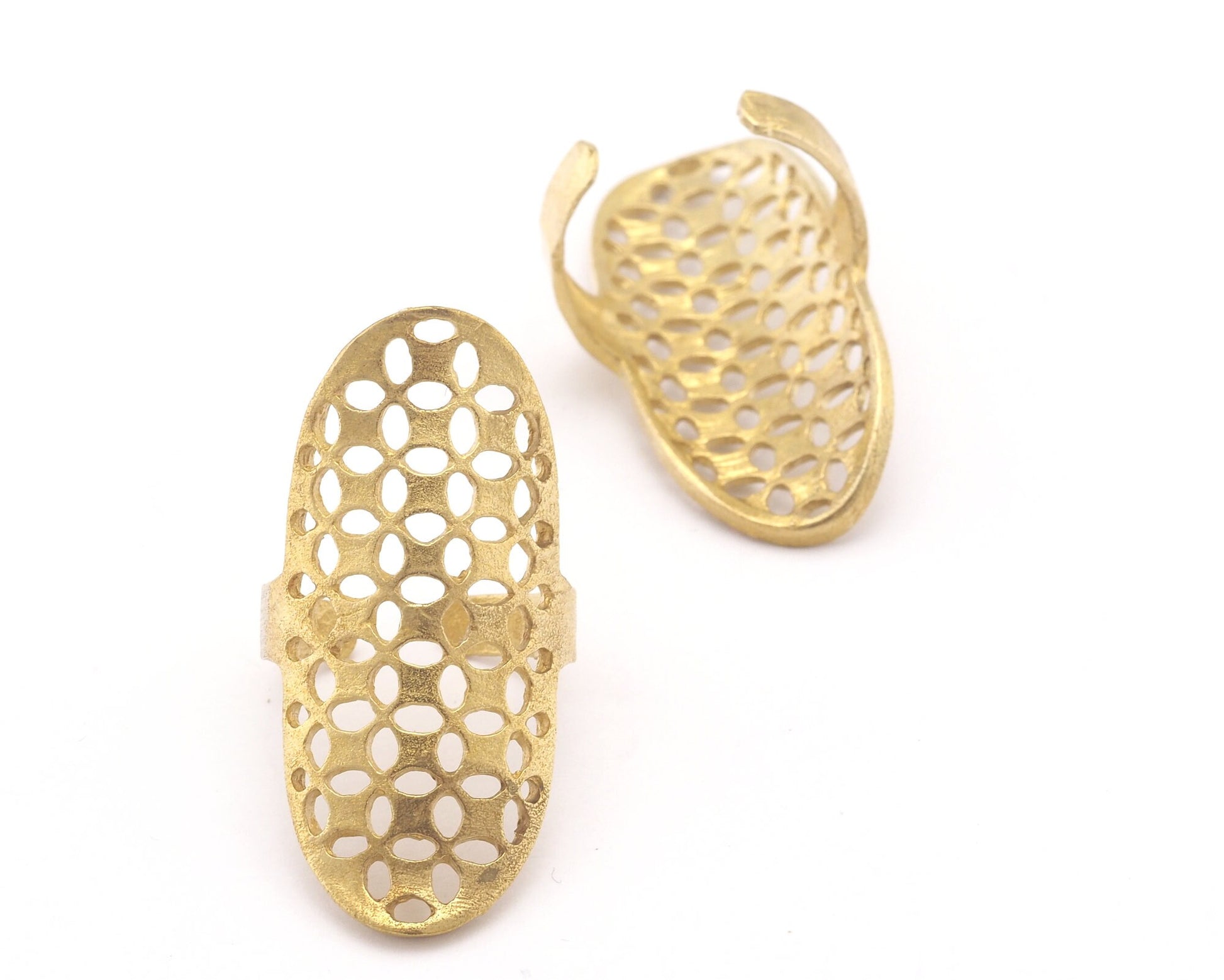 Statement Adjustable Ring Mesh Raw Brass, Antique Silver, Matte Gold (16mm 5.5US inner size) OZ3222