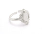 Oval Adjustable Ring Base Bezel setting blank Shiny silver plated brass (7- 9US inner size - Adjustable ) OZ2633