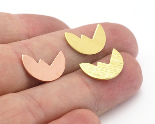 Landscape mountain charms Tag Stamping Blank Raw Brass - Brushed Brass - Copper 15.5x10.5mm 0.8 mm no hole Findings 4427