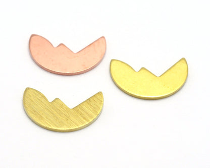 Landscape mountain charms Tag Stamping Blank Raw Brass - Brushed Brass - Copper 15.5x10.5mm 0.8 mm no hole Findings 4427