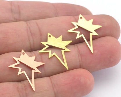 North Star 27x22mm Copper - raw brass - brushed brass one holes charms findings 4546-90