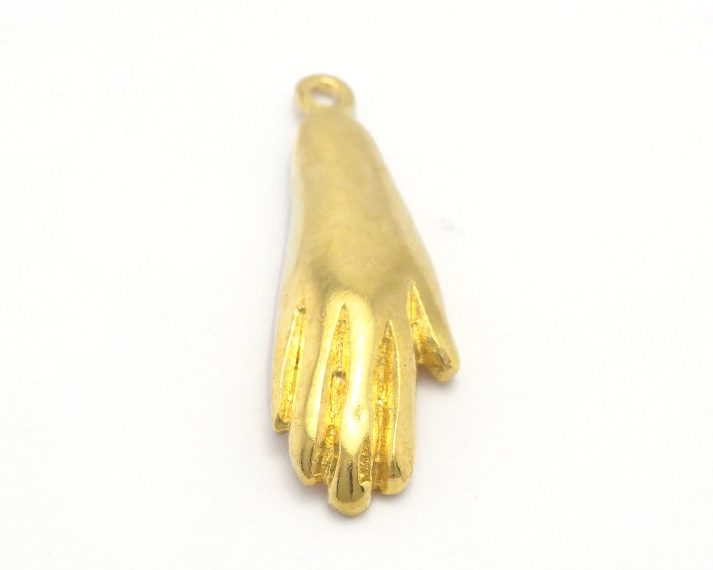 Hand Pendant Raw Brass Antique, Shiny Silver , Gold Plated 32x11mm 4479