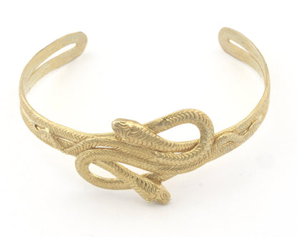 Snakes Bracelet Raw Brass (55 - 70 mm inner size - Adjustable ) OZ4561