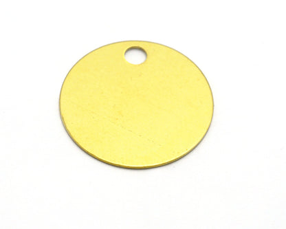 raw brass tag, 12mm circle disc , charms , findings oz68R-46