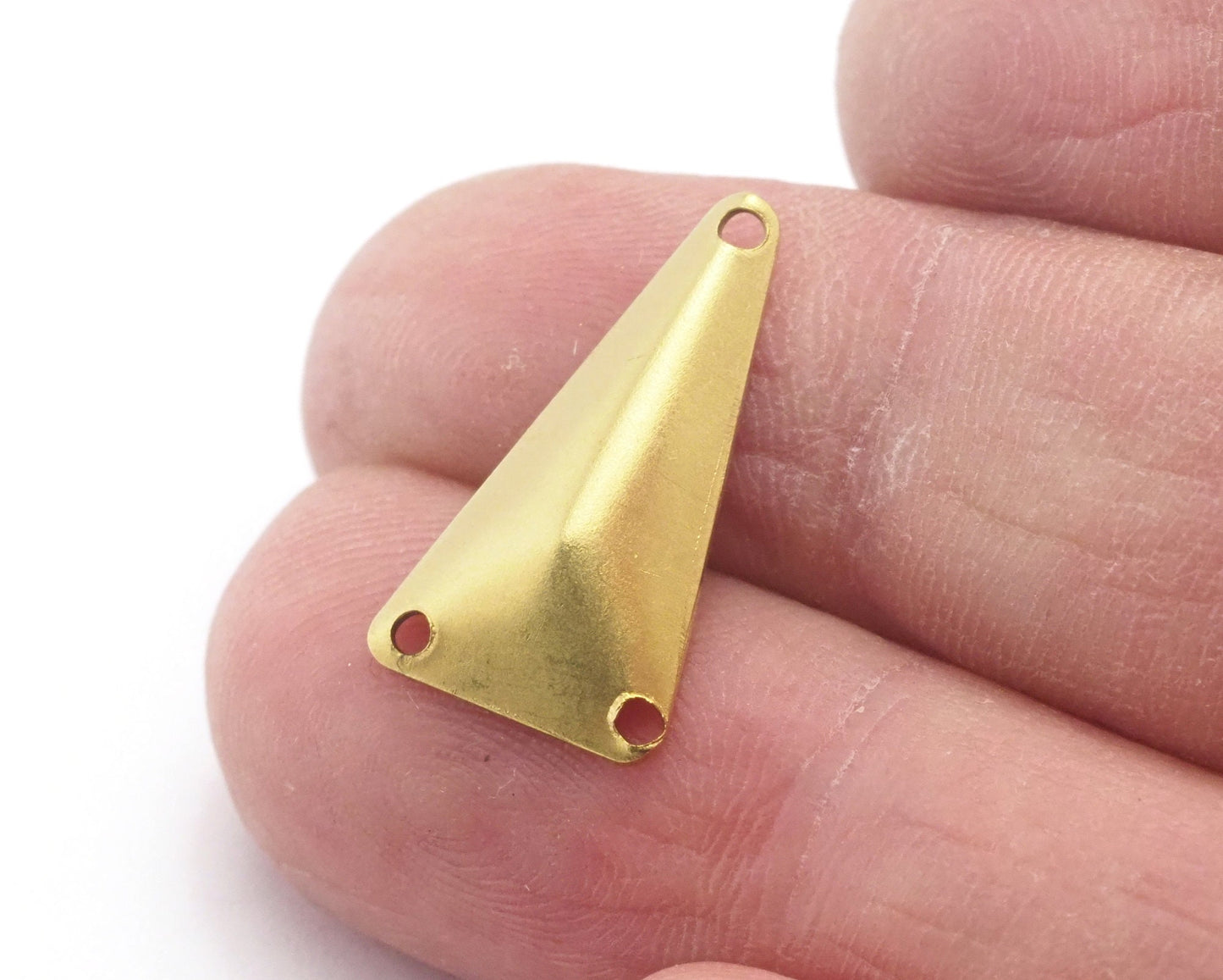 triangle pyramid shape 3 hole connector Raw Brass 11x20mm Charms ,Findings 749R-50