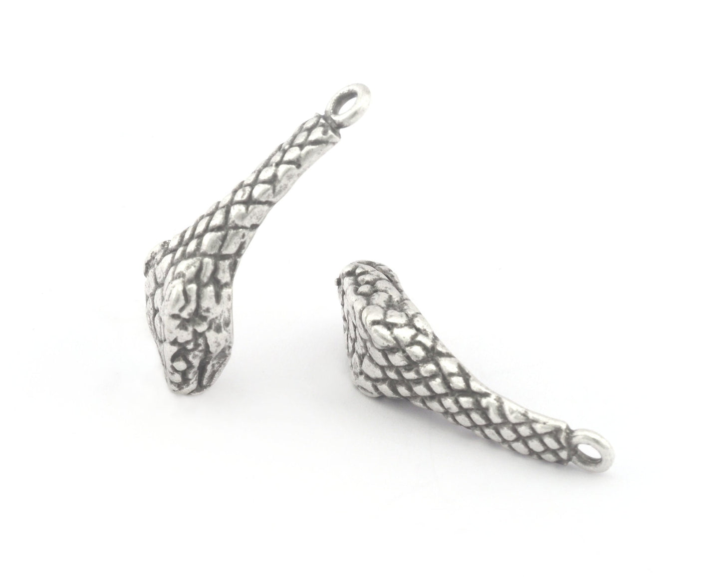 Snake Pendant Raw Brass, Shiny gold, Shiny silver, Antique silver plated 25x24mm 3532