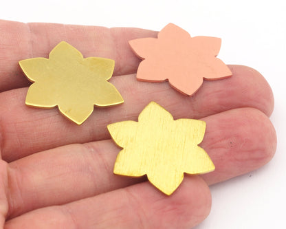 Flower Shape 28.5x25mm raw brass - Brushed Brass - Raw copper no hole charms findings 4313-300