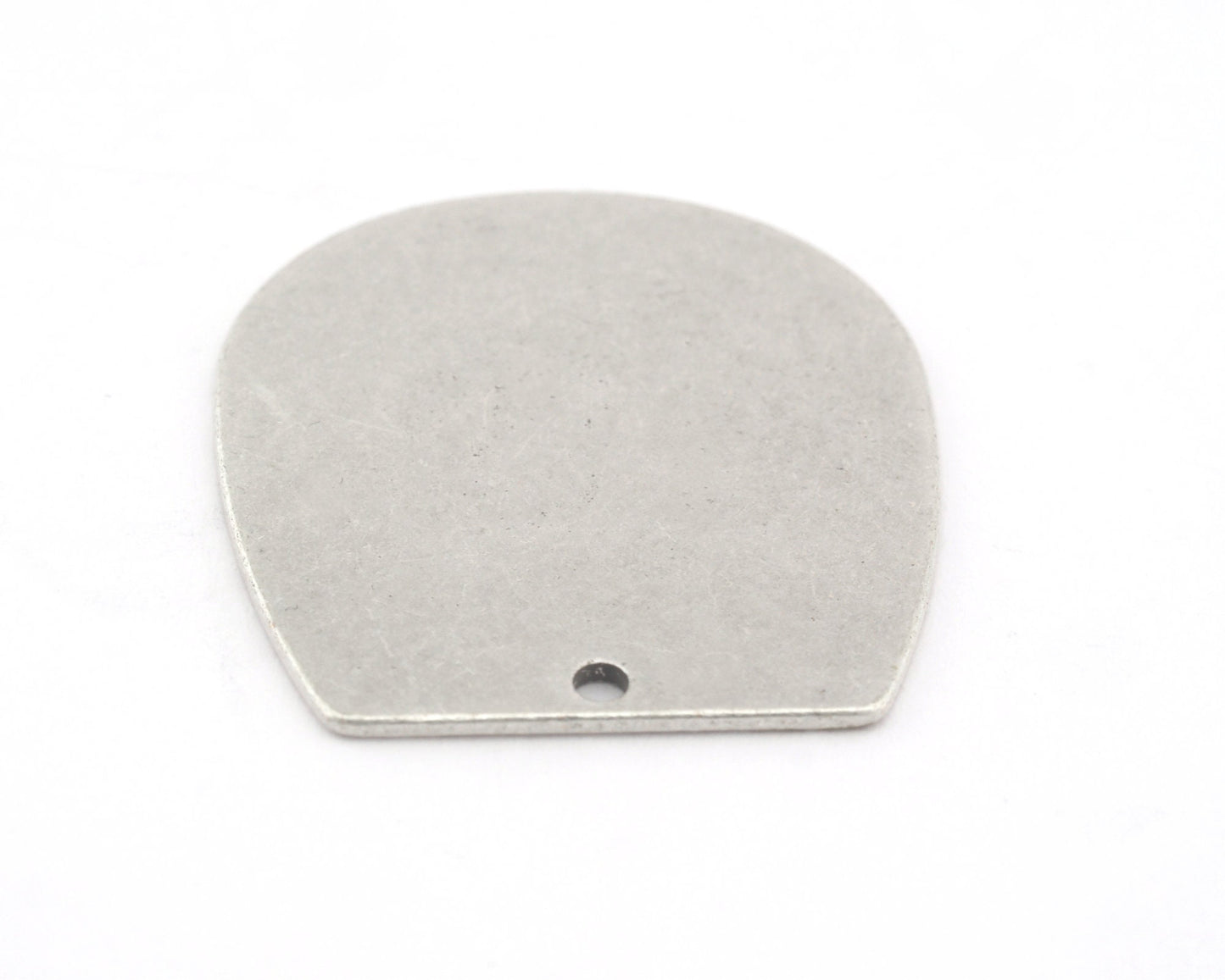 Oblong Oval shape semi circle 25x22.5x0.8mm 1 hole Antique silver plated brass findings scs oz3735-341