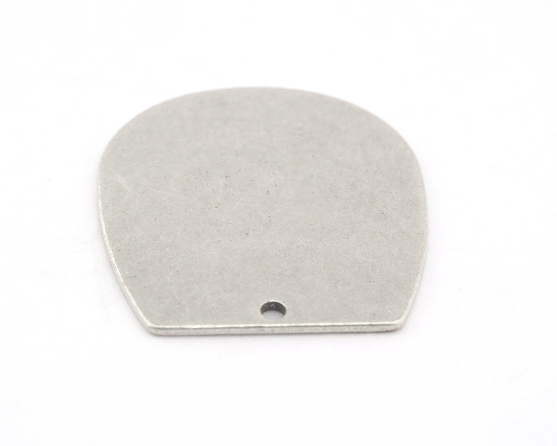Oblong Oval shape semi circle 25x22.5x0.8mm 1 hole Antique silver plated brass findings scs oz3735-341
