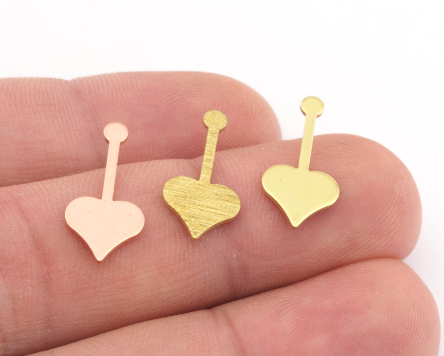 Heart Spade no Hole (20x9.5mm) Raw Brass - Copper 4305