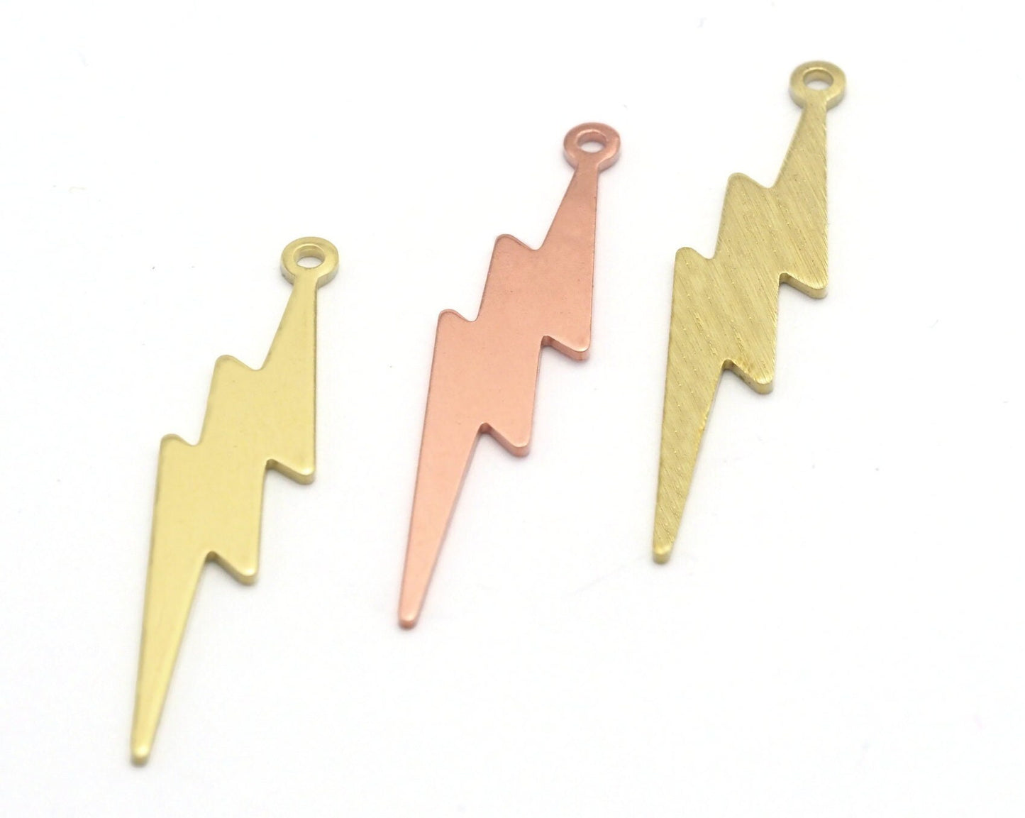 Thunder Tag Stamping Blank Charms Raw Brass - Brushed Brass - Copper 35mm 0.8 mm 1 hole Findings 4492