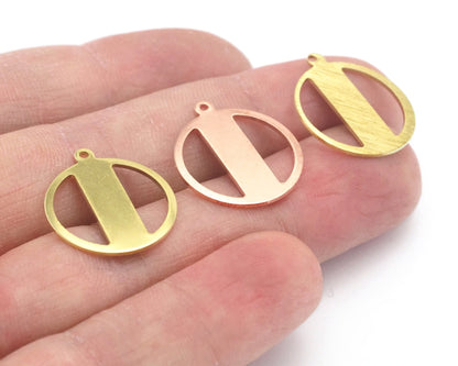 Round 20x18mm Bar Copper - raw brass - brushed brass 1 holes charms findings 4500