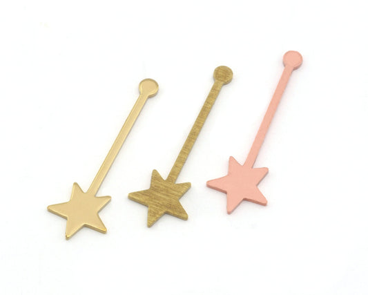 Star no Hole (30x9.5mm) Raw Brass - Copper 4567