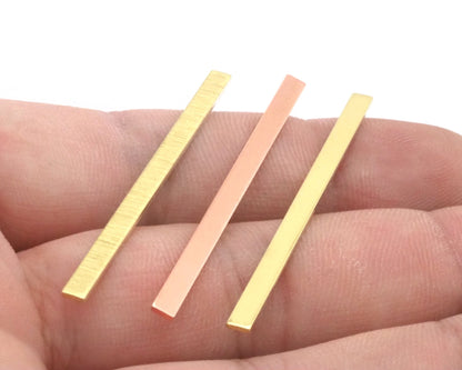 Rectangle rod bar stamping charms findings blank copper - raw brass -brushed brass 3x50mm (0.8mm thickness) no hole 4528