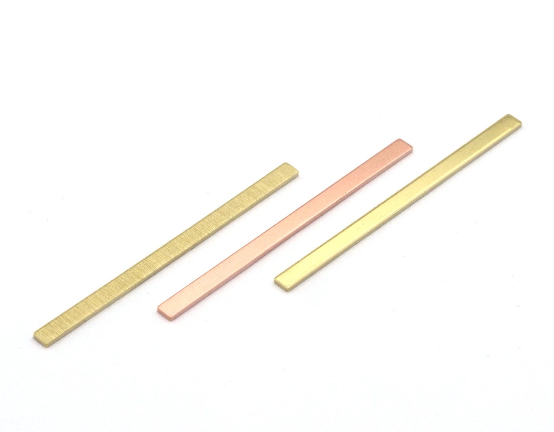 Rectangle rod bar stamping charms findings blank copper - raw brass -brushed brass 3x50mm (0.8mm thickness) no hole 4528