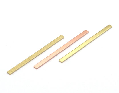 Rectangle rod bar stamping charms findings blank copper - raw brass -brushed brass 3x50mm (0.8mm thickness) no hole 4528