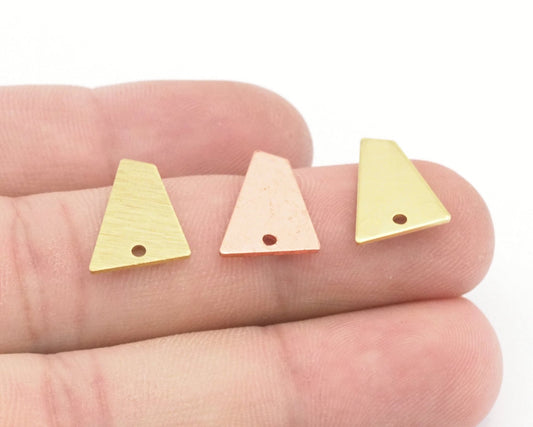 Quadrilateral Rectangle Trapezoid Rectangle Charms 1 Hole Raw Brass - copper 15x12mm 0.8mm thickness Findings R163-77
