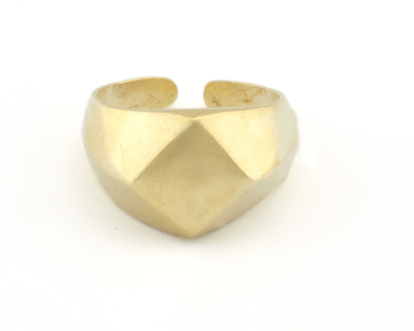 Domed Square Ring Statement Adjustable Raw Brass - Antique silver - Shiny silver - Shiny gold plated Rings 3380