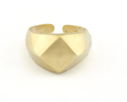 Domed Square Ring Statement Adjustable Raw Brass - Antique silver - Shiny silver - Shiny gold plated Rings 3380