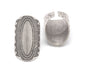 Hammered tube textured adjustable Ring Antique silver plated Brass 37mm (17.5mm 7US inner size) 4694