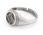 Star Signet Ring Adjustable Antique silver plated Brass (12.5-14US inner size) 3626