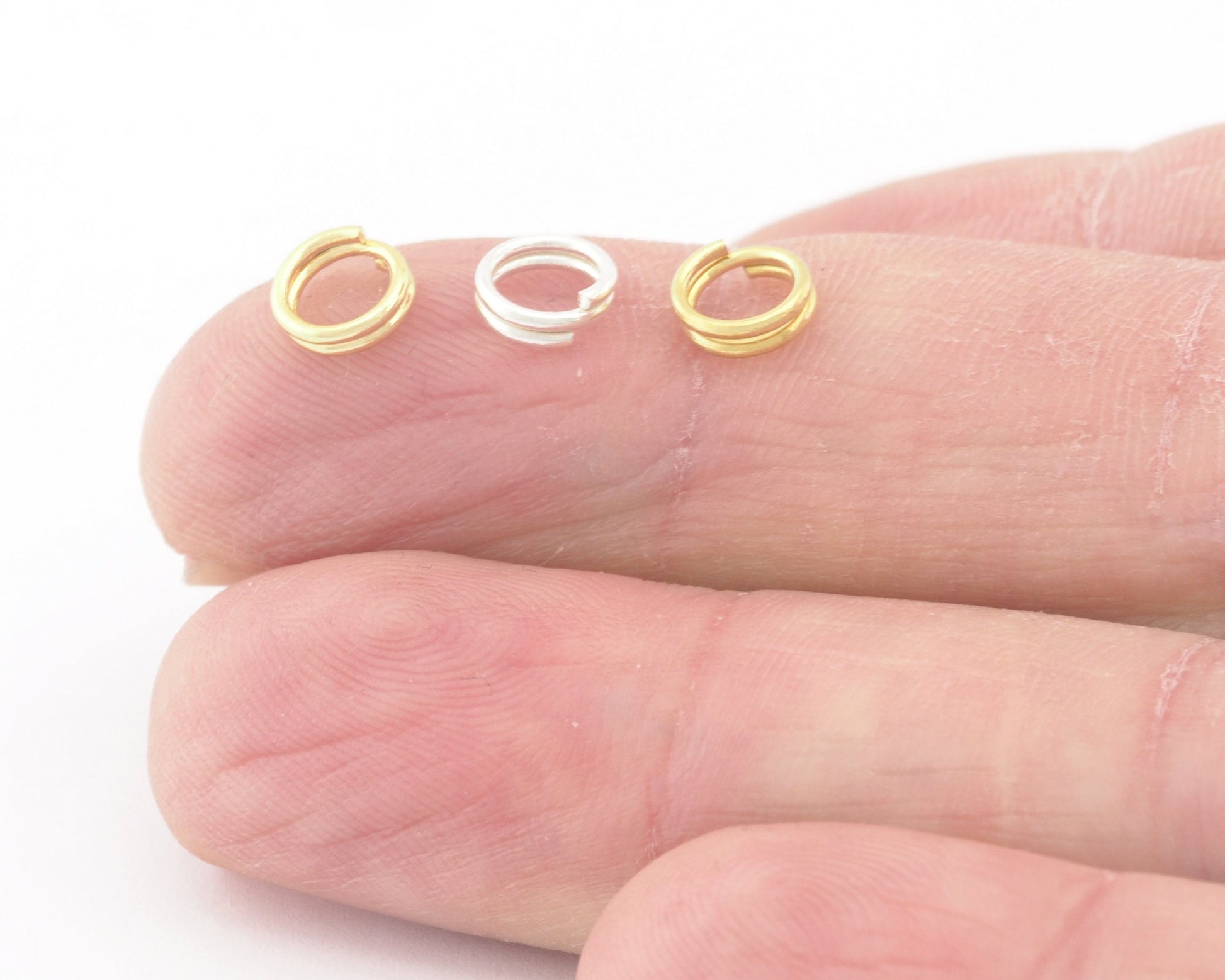 6mm Open Double Jump Brass Ring Gold, Silver , Rose Gold Plated Raw 20 gauge( 0,8mm ) 2105-14