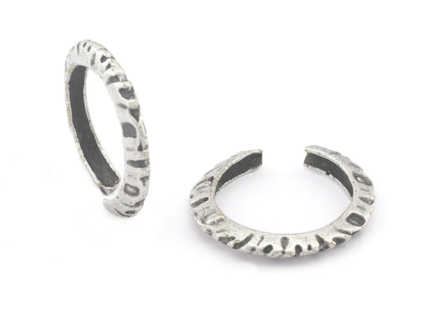 Minimalist Adjustable Ring Antique silver plated brass (15mm 4.5US inner size) OZ2680