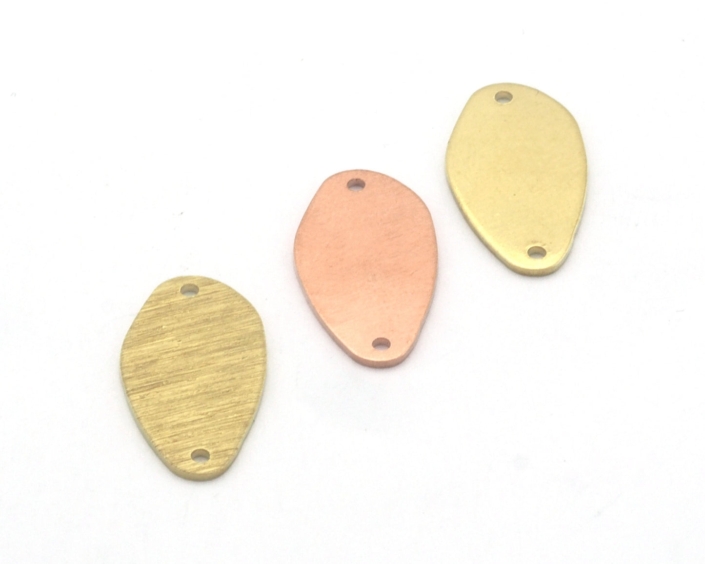 Irregular Oval Pendant Copper - Raw Brass 11x20mm 2 holes Charms findings 4957