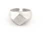 Domed Square Ring Statement Adjustable Raw Brass - Antique silver - Shiny silver - Shiny gold plated Rings 3380