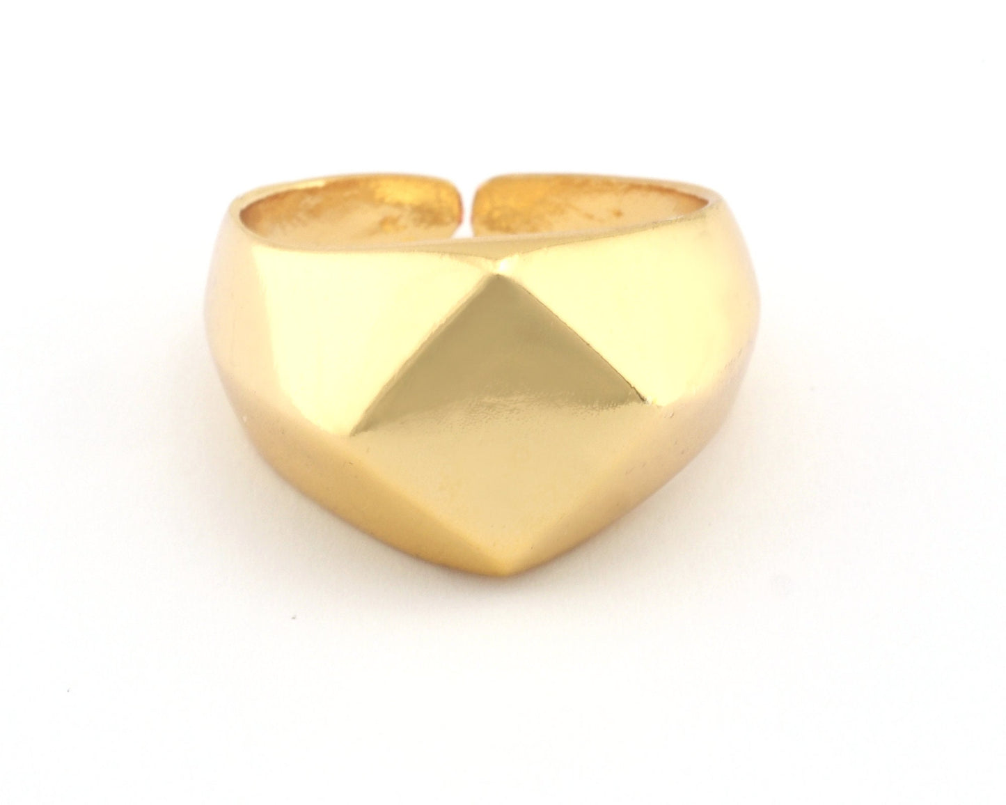 Domed Square Ring Statement Adjustable Raw Brass - Antique silver - Shiny silver - Shiny gold plated Rings 3380