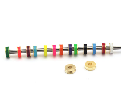 Rondelle Round Beads Enamel Charms Gold Plated Brass 7x2.5mm findings 3473