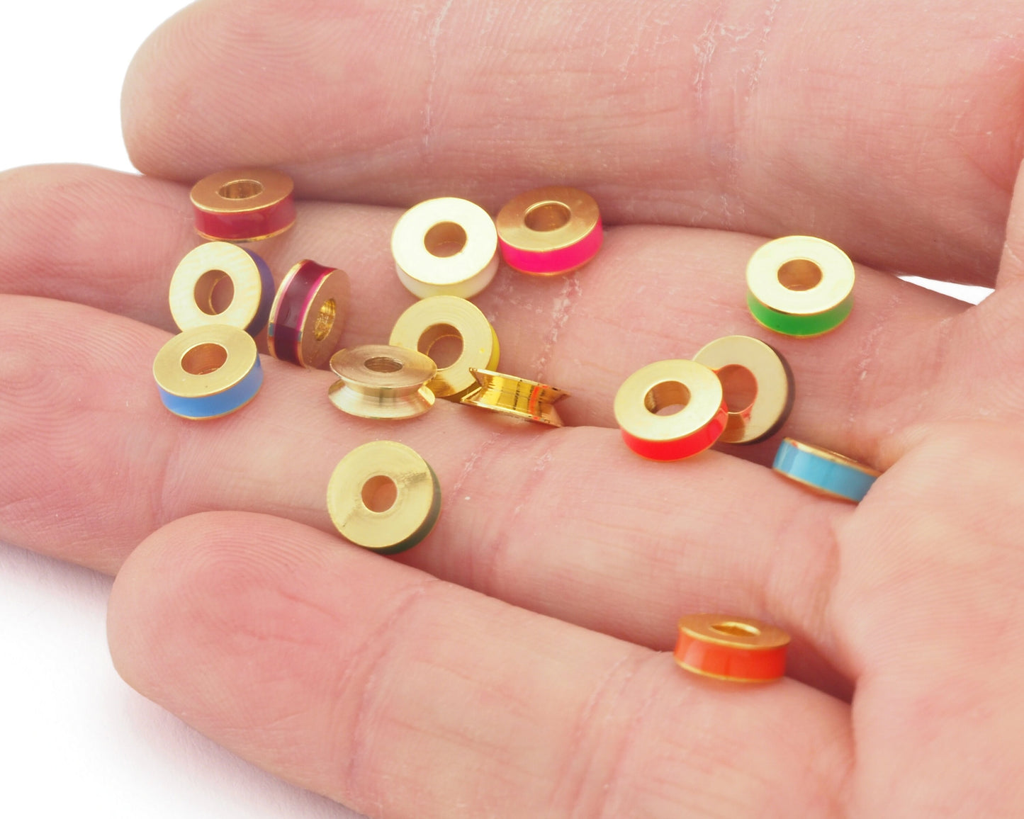 Rondelle Round Beads Raw Brass or Gold Plated Brass 7x2.5mm findings 3473