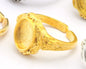 Ethnic Oval Signet Ring Blank - Adjustable raw brass - Antique silver - shiny silver - shiny gold - matte gold plated (6-8 US Size ) 3633