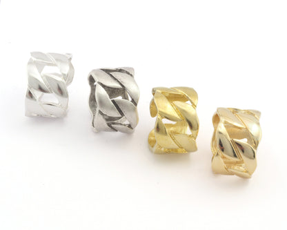 Chain Ring Adjustable Raw Brass - Antique silver - Shiny silver - Shiny gold plated 4584