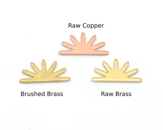 Sun Charms 15x8mm No hole Raw Copper - Brass - Brushed Brass findings S151-35