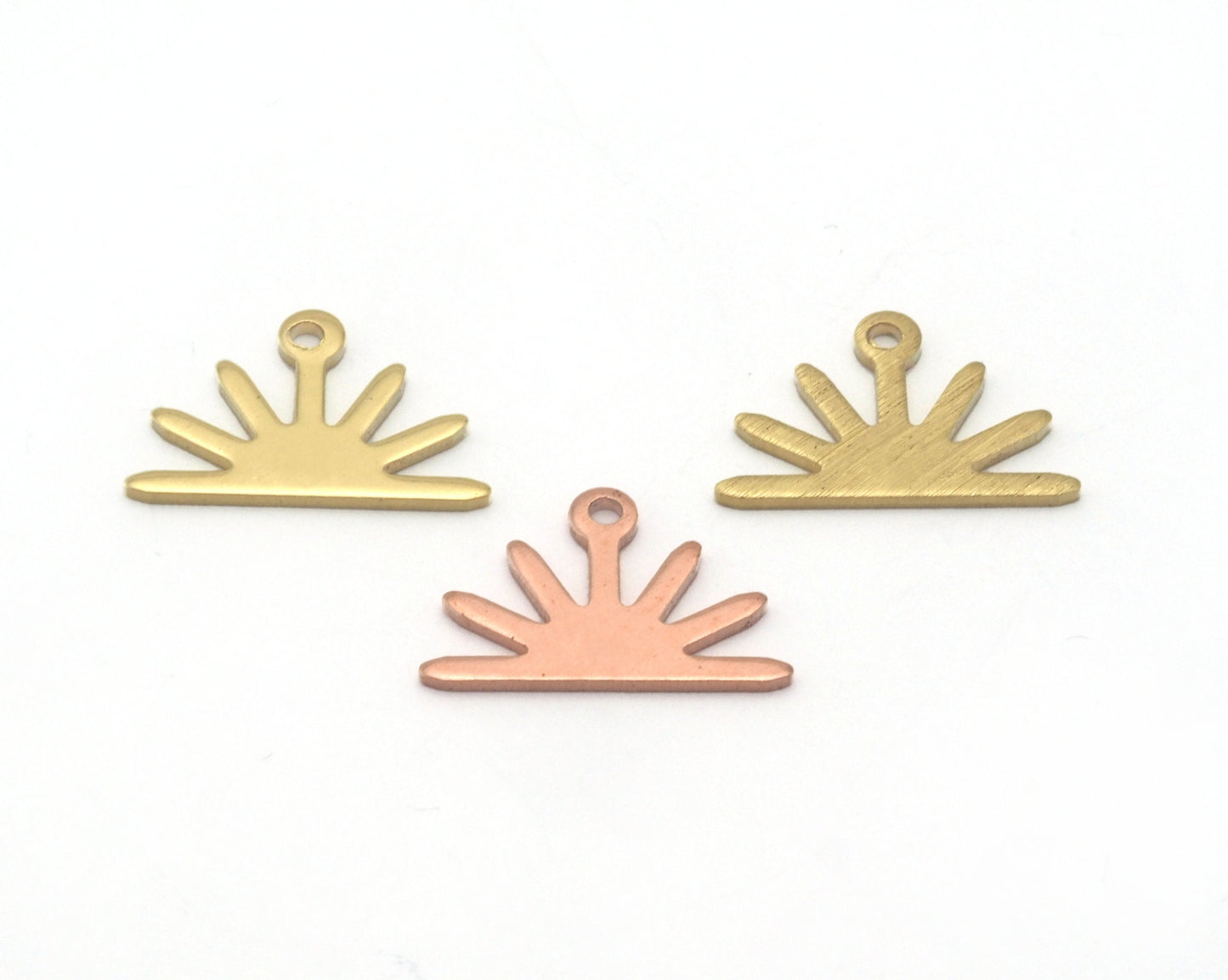 Sun Charms 15x10mm 1 hole Raw Copper - Brass - Brushed Brass findings S155-38