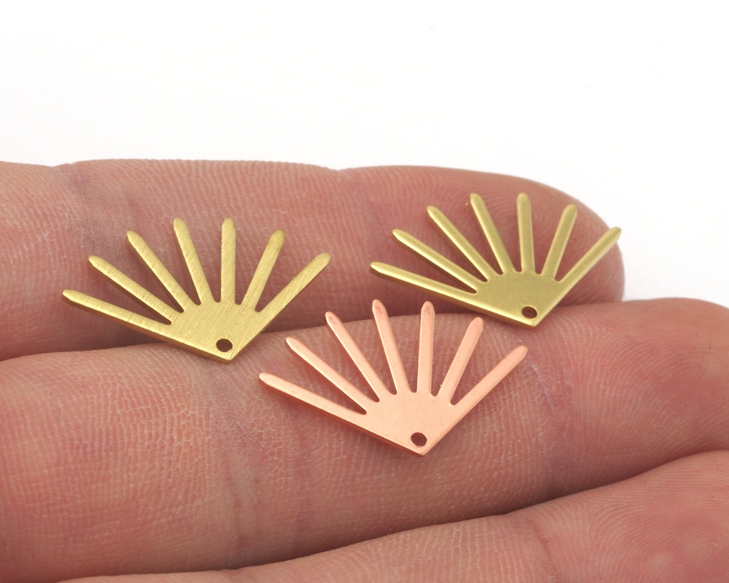 Sun Charms 24x16mm 1 Hole Raw Copper - Brass - Brushed Brass findings S161-70