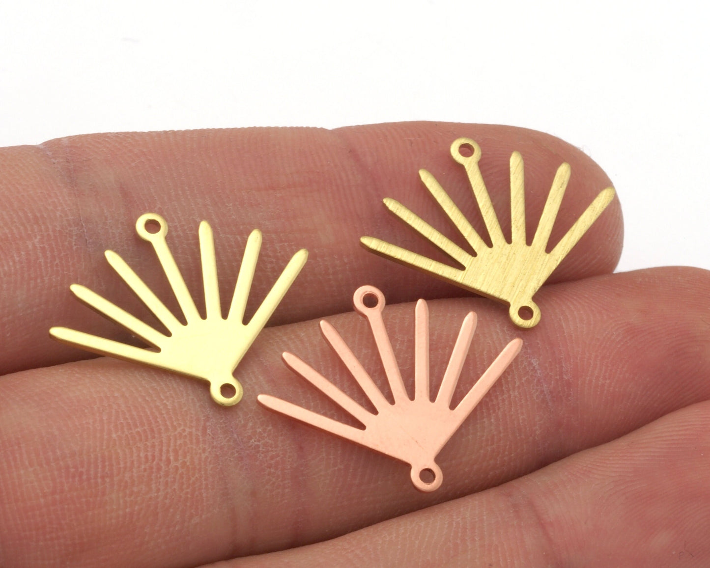 Sun Charms Connector 24x19mm 2 Hole Raw Copper - Brass - Brushed Brass findings S164-70