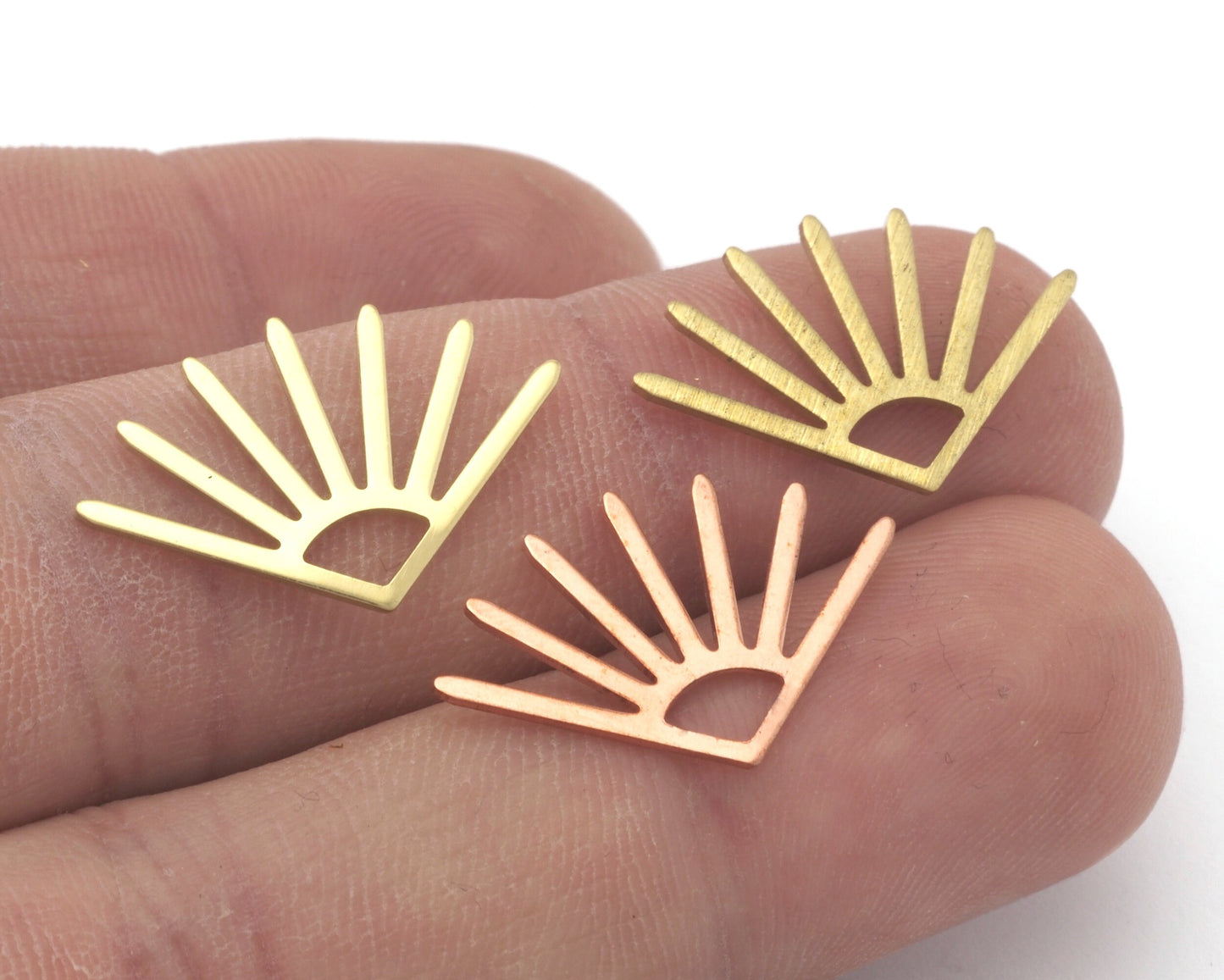 Sun Charms 24x16mm No Hole Raw Copper - Brass - Brushed Brass findings S165-70