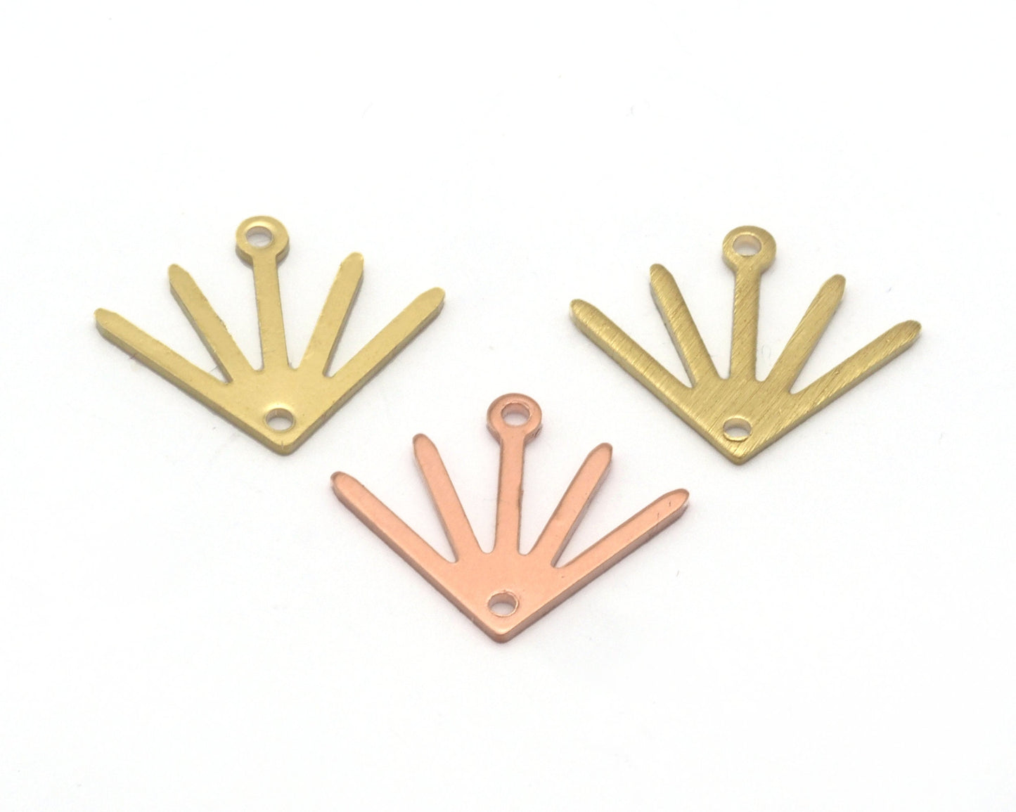 Sun Charms Connector 18x15mm 2 Hole Raw Copper - Brass - Brushed Brass findings S167-60