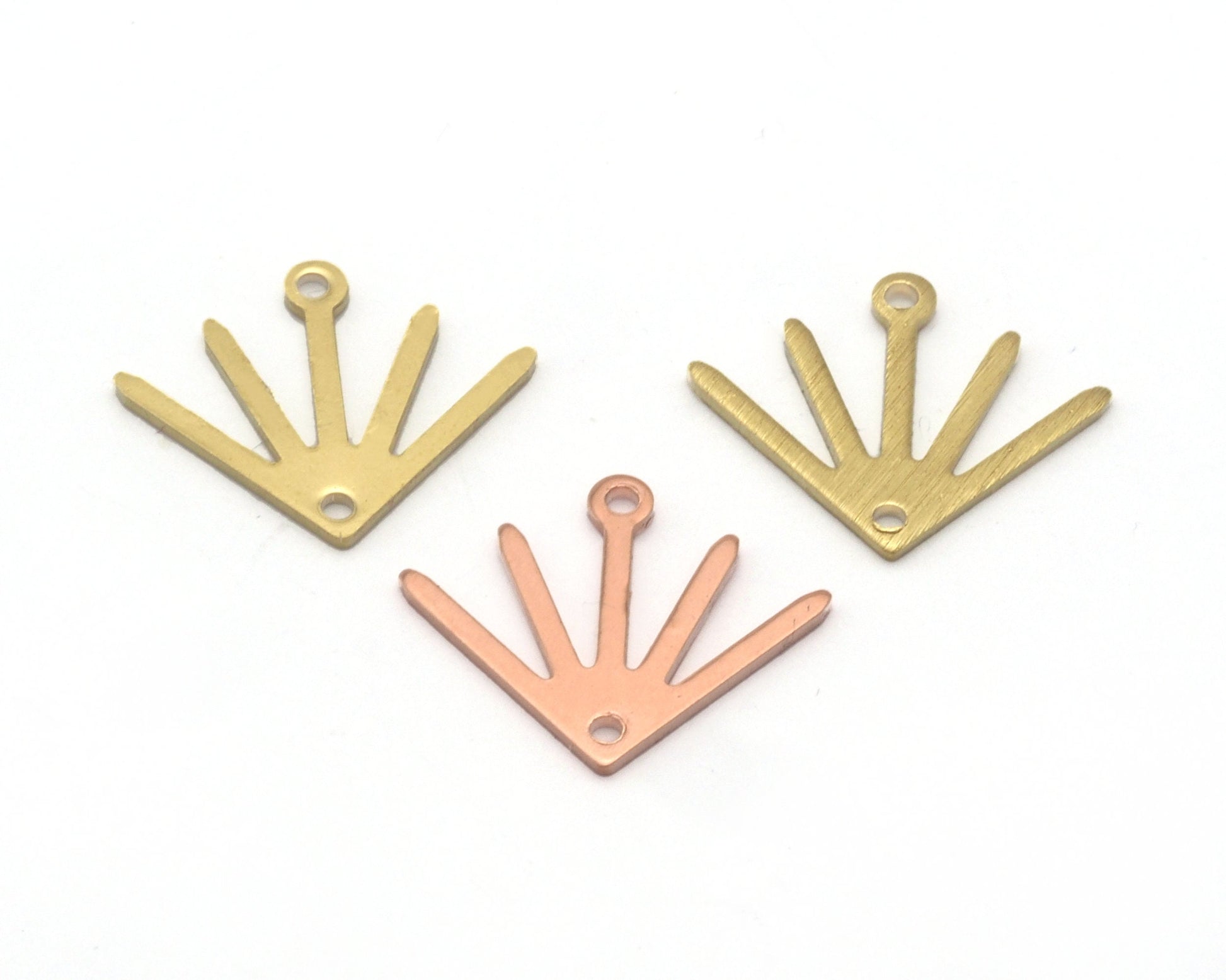 Sun Charms Connector 18x15mm 2 Hole Raw Copper - Brass - Brushed Brass findings S167-60