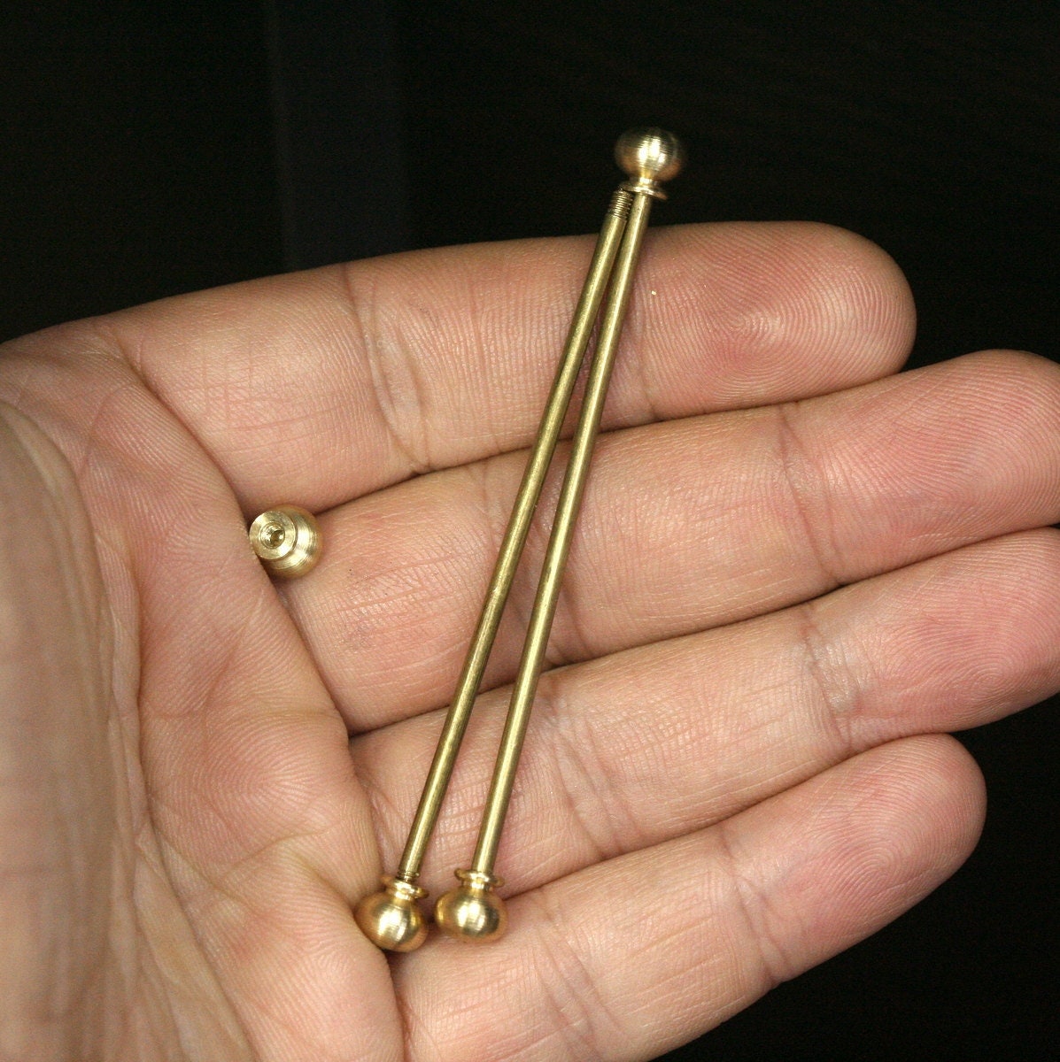 raw brass barbell, Inner Sizes Aprx : 20mm 30mm 35mm 40mm 50mm 60mm 80mm 85mm 100mm BB2-S180