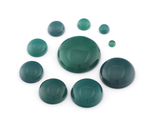 Natural Dyed Green Agate Round shape cabochon 4 6 8 10 12 14 16 18 20 25mm- no hole