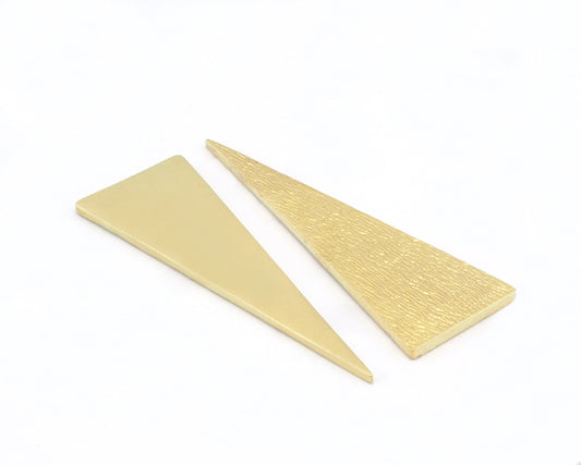 Huge Wall Décor Triangle Tag 67mm Brushed raw brass equilateral 4642