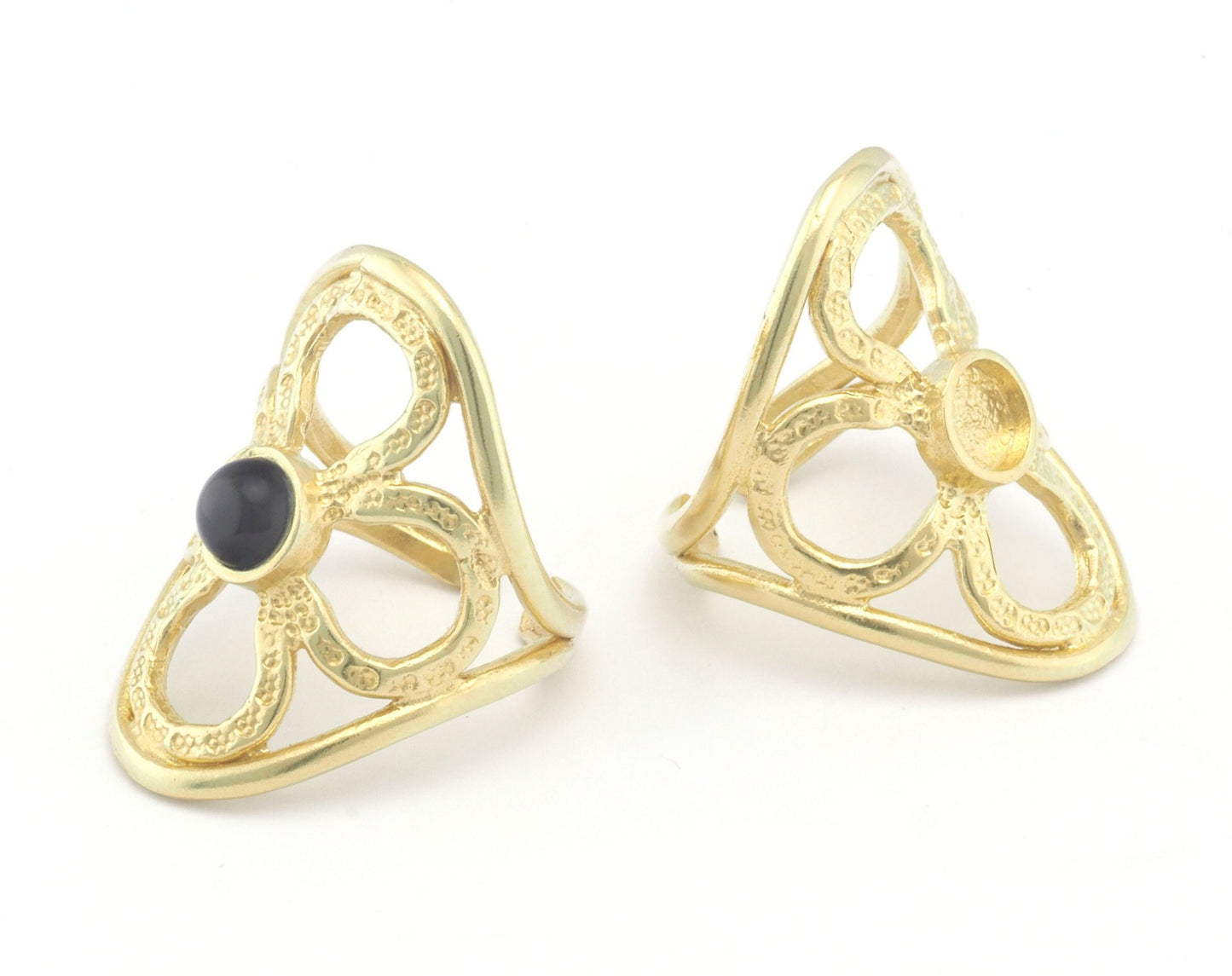 Flower Ring Blank Base Settings - raw brass - Shiny silver - Antique silver - Shiny gold plated (7.5US 10US inner size ) 6mm blank size 4635