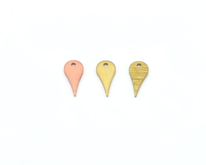 Map Sign Drops 15x5.5mm Copper - Raw Brushed brass 1 holes charms findings 4656